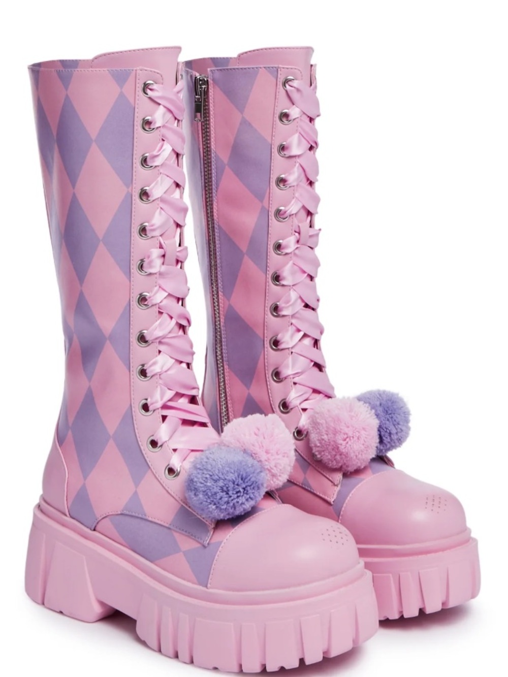 Tricks n Treatz Clown Harlequin Combat boots size 7